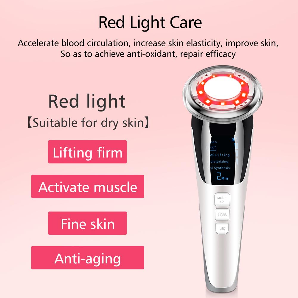 Face Massager Red Light Therapy Mesotherapy Microcurrents Electroporation Face Lifting Machine Anti Aging