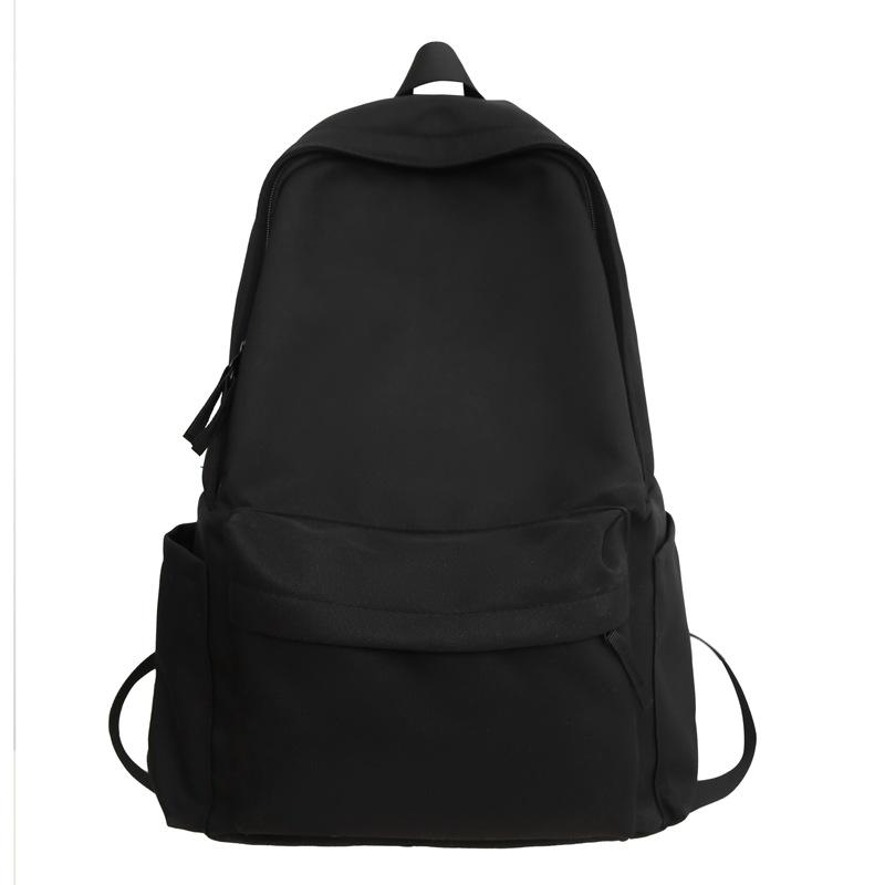 Backpack Unprinted Schoolbag Female College Student Large Capacity Simple Solid Color Backpack Class Commuter Bag Male