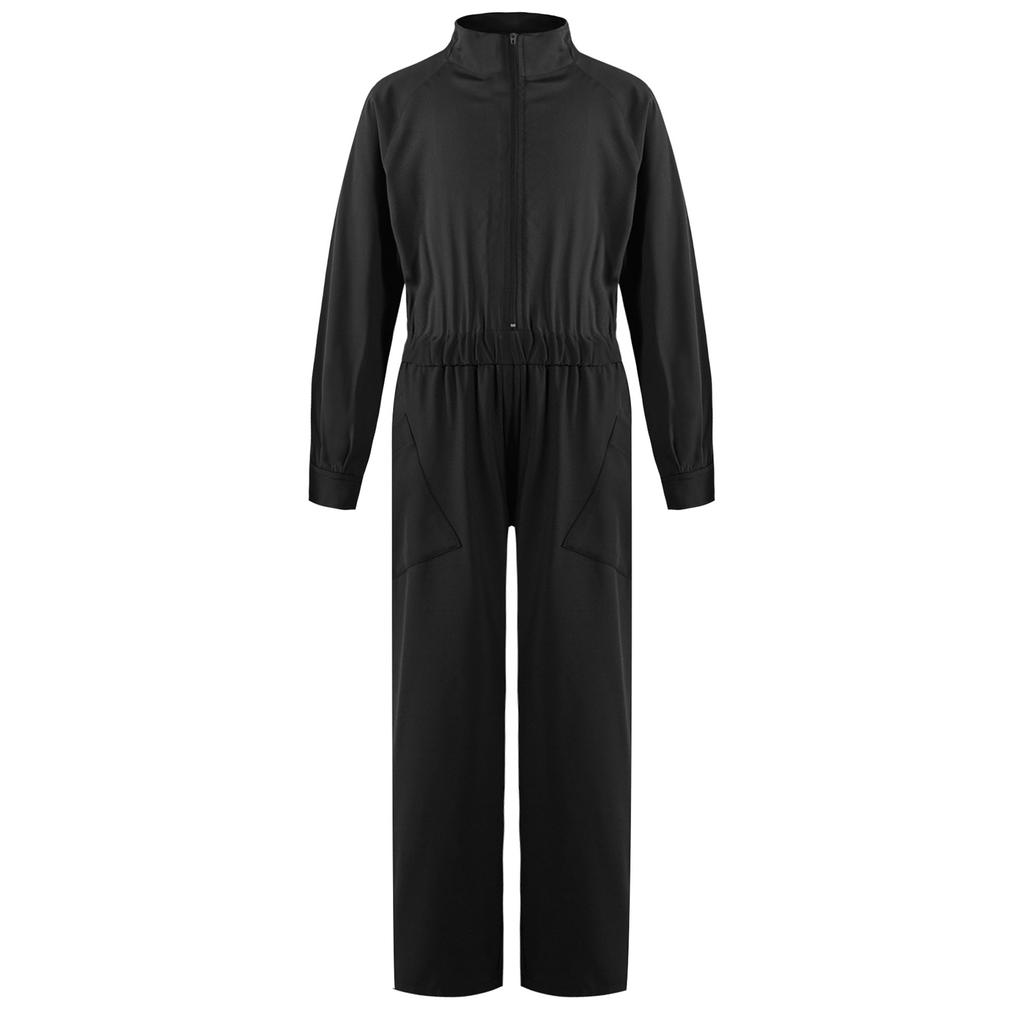 Girls Practical Wear Stand Collar Jumpsuit for Daily Activities