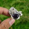 African Amethyst Stone Sister Statement Trendy Ring Jewelry 925 Sterling Silver