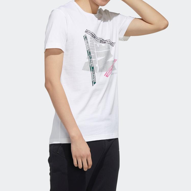 Adidas Neo T Shirts Men's White Crew Neck Moderate Straight Fit FP7302