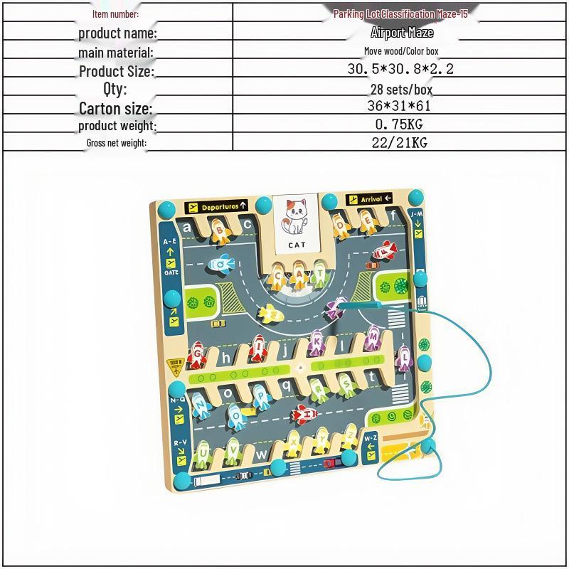 Магнитный лабиринт Парковка и игра с алфавитом для правописания и распознавания