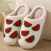 New Comfortable Home Cute Cartoon Strawberry Winter Cotton Slippers for Men and Women's Couples Thick Sole Warm Cotton Slippers
