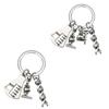 Брелок для ключей Science Microscope Chemistry Molecules Key Rings Key Jewelry Metal Texture Подходит для подарков и повседневного использования