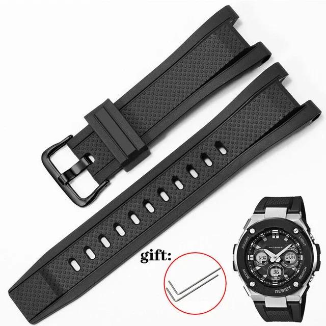 Для Casio G-Shock GST-W120L S130L S310 B100 GST-W100G Мужской Резиновый Ремешок Браслет Серия GST 26ммX14мм Силиконовый Ремешок для Часов