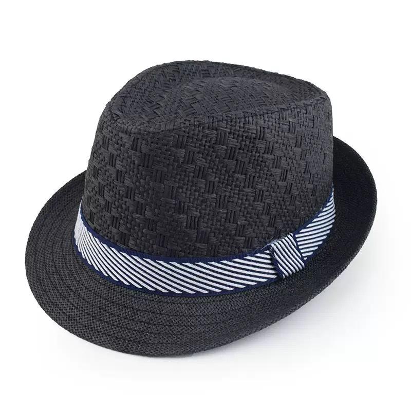 Летняя соломенная шляпа Мужская уличная шляпа от солнца Дышащие пляжные шляпы Британская джазовая шляпа Детские джентльменские цилиндры