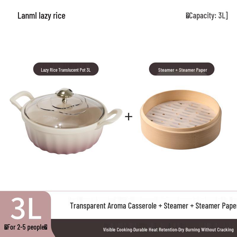 Multi-functional Ceramic Stew Pot with Steamer