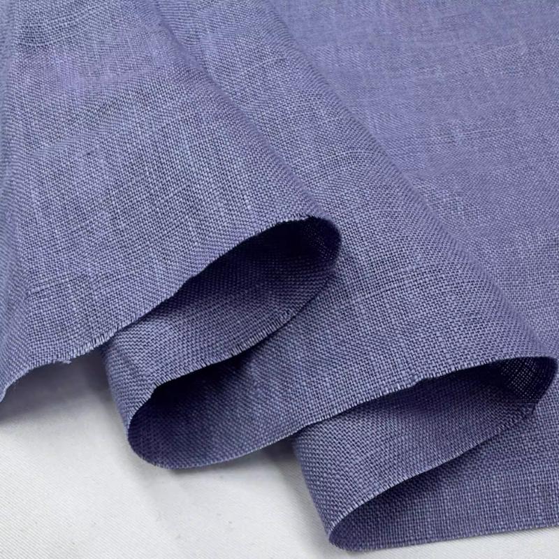 Чистая льняная ткань Стиранный лен Комфортная дышащая ткань для весны и лета DIY Платье Широкие брюки Легкая куртка Одежда