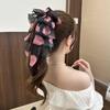 Large Summer Lace Edge Bow Claw Clip Hair Accessory for Women - Multi-Layer Feather Design