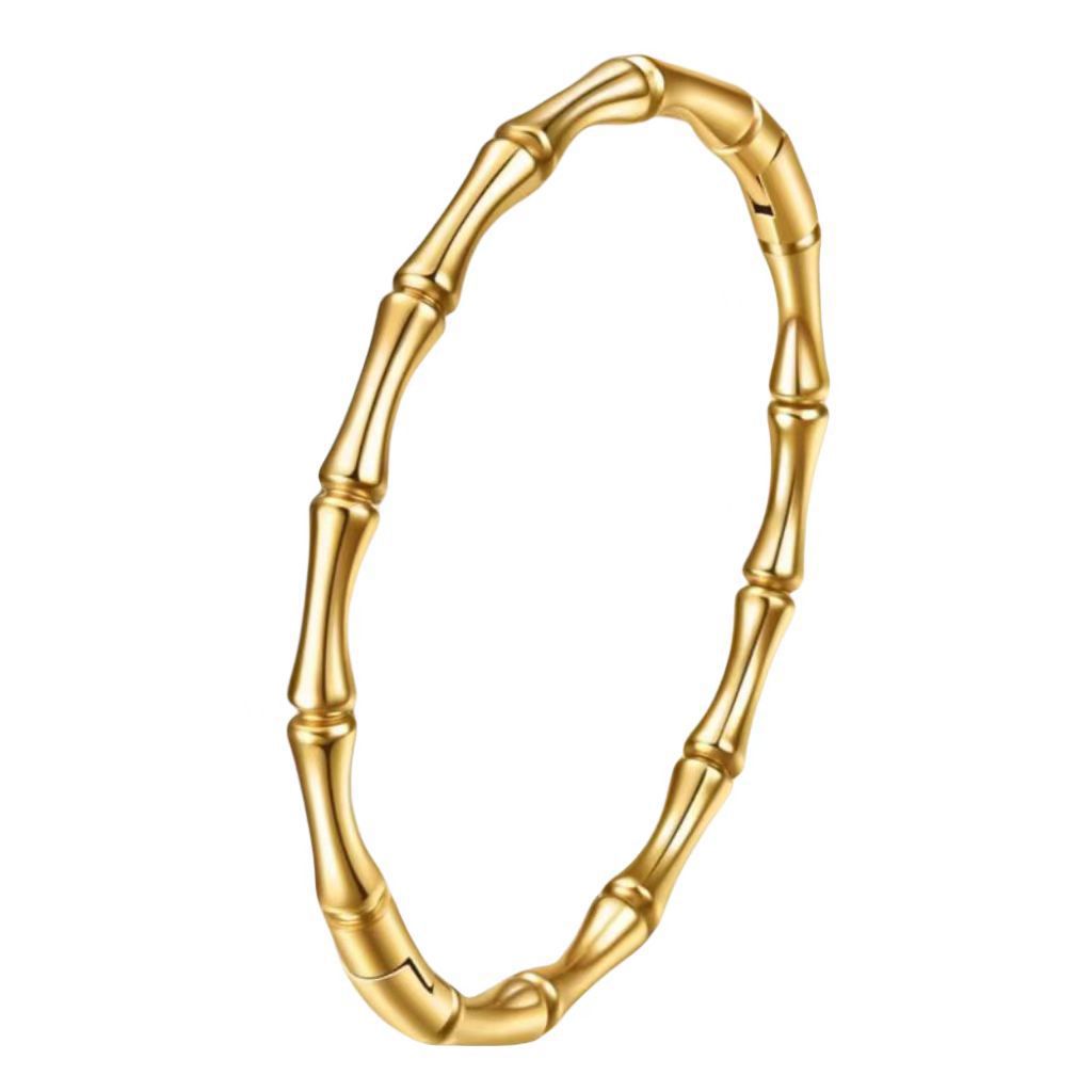 Girls Simple Golden Bamboo Plain Ins Same Style Solid Bracelet