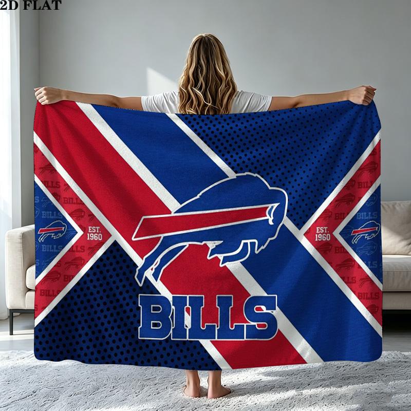 Buffalo Bills Print Flannel Blanket High Quality Warm Comfortable Cover for All Seasons Perfect for Gifts Home Decor