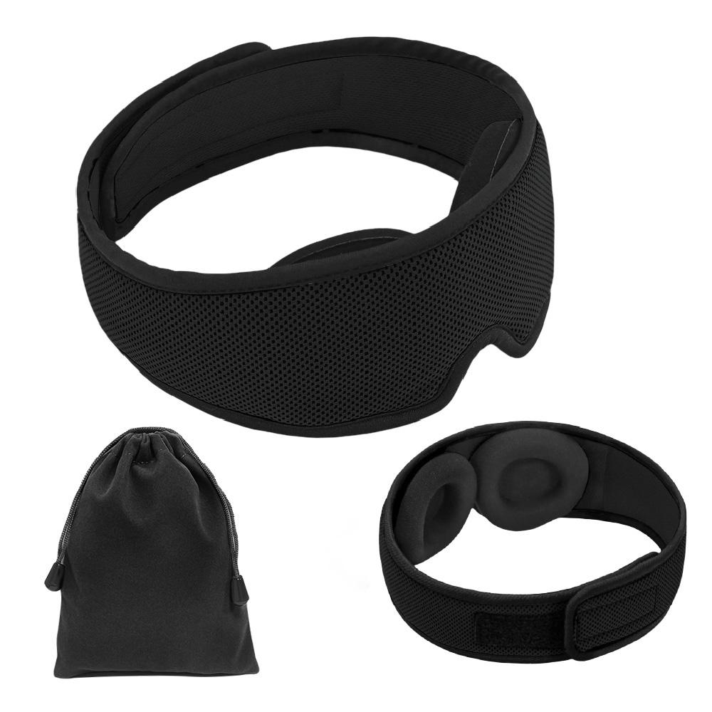 Adjustable Luxury Sleep Eye Mask Movable Frame Polyester Material Velcro Strap Light-Blocking Fashionable Design Includes