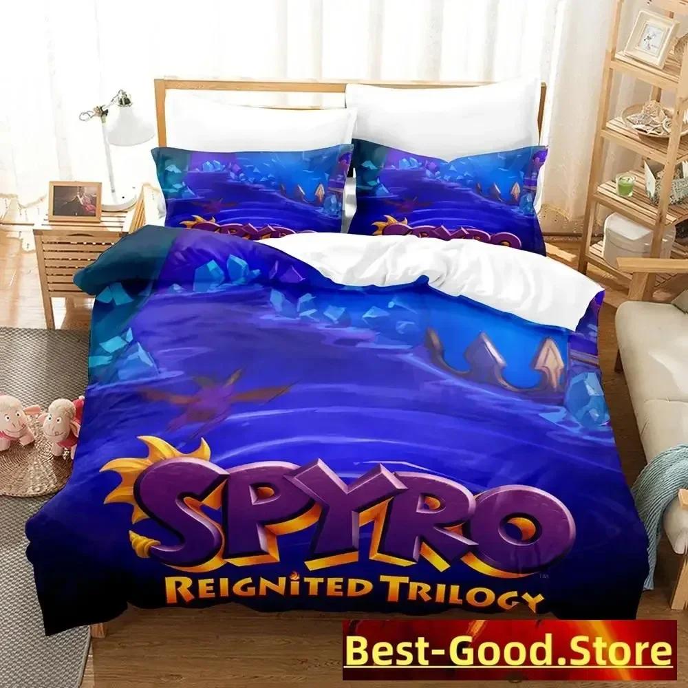 Новый комплект постельного белья Spyro Renited Trilogy Single Twin Full Queen King Size Bed Set Adult Kid Bedroom Duvetcover Sets Anime Gme