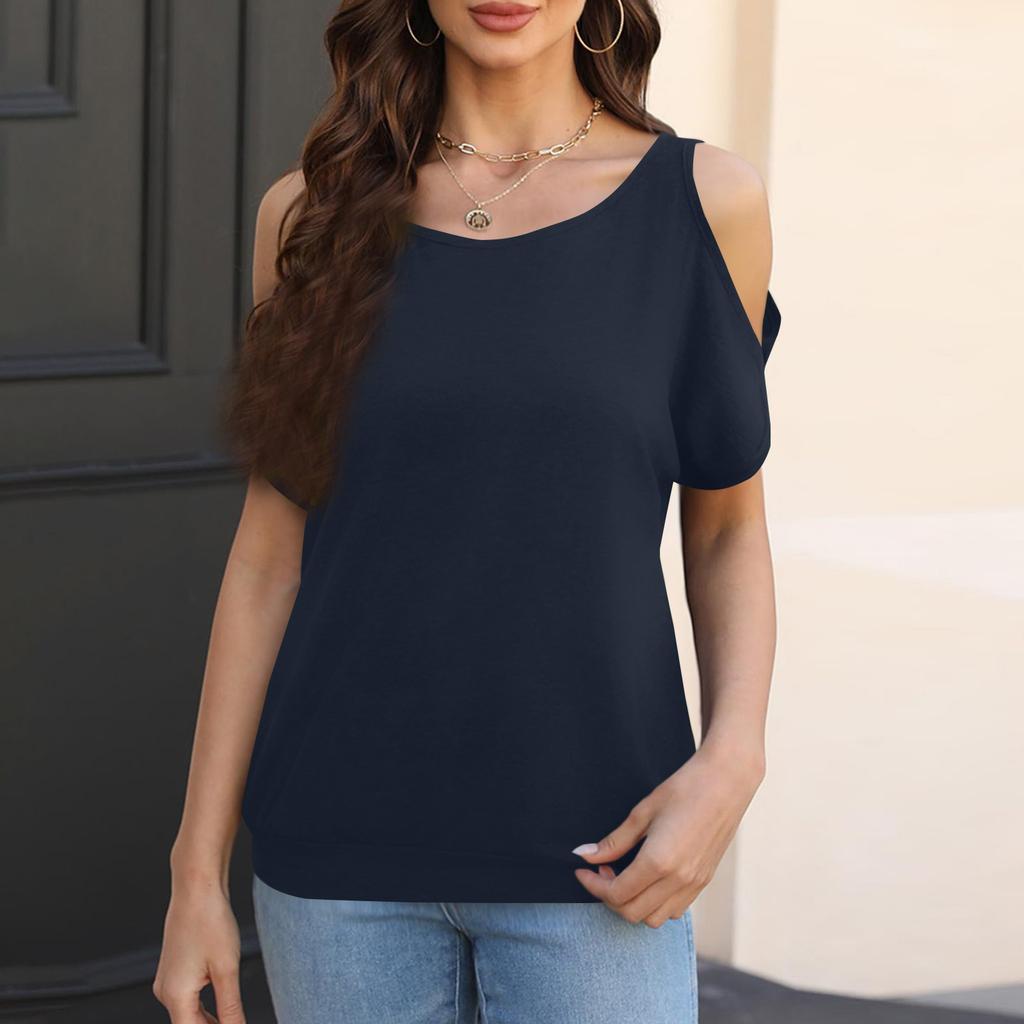 Женская мода, однотонный свободный повседневный топ без бретелек с круглым вырезом