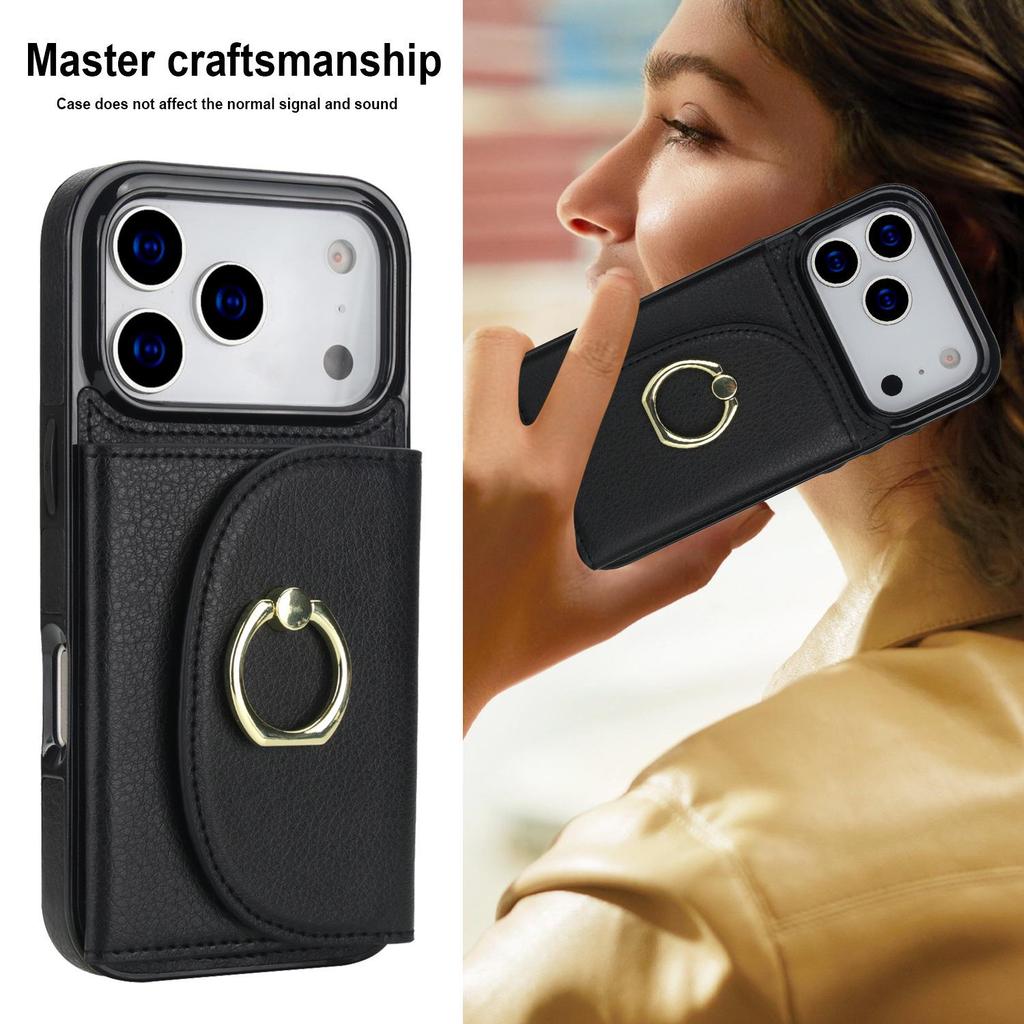 Многофункциональный чехол-кольцо с держателем для карт для iPhone 17 Pro Max - Защитный чехол, совместимый с Apple 16E.