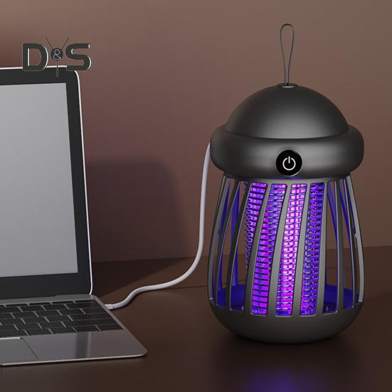 Мини-ловушка для комаров с питанием от USB, электрошоковая ловушка для мух с УФ-светодиодом для использования в помещении, на открытом воздухе, дома, на кемпинге, на террасе, подвесная лампа для мух