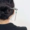 Beaded Hanfu Tassel Hairpin Wave Shape Chinese Style Hair Clip Dragon Hair Stick Female/Girls