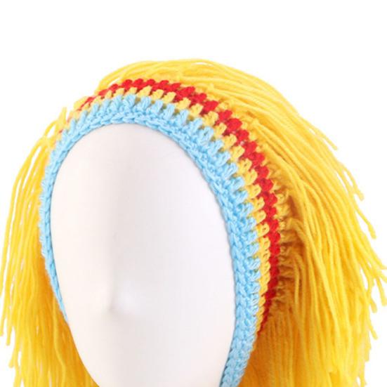 Wig Hat Elasticity Knitted Wool Hand-Crocheted Funny Hat Dreadlocks Design