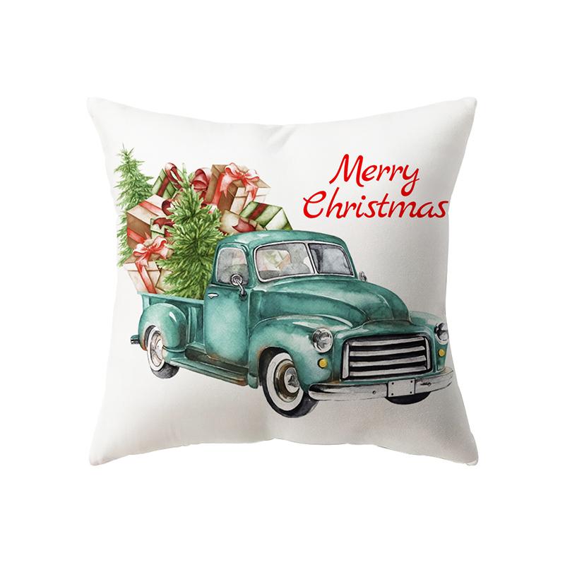 Christmas Theme Snowman Print Pattern Cushion Cover Home Living Room Sofa Decoration Square Pillow Pillow Cover