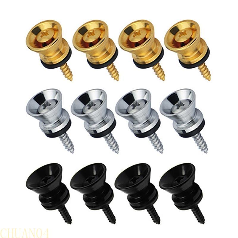 A1A2 4Pcs Metal Heavys Duty Guitar Strap Lock End Pin Replacement Guitar Straplock Button Tail Pin Strap Retainer