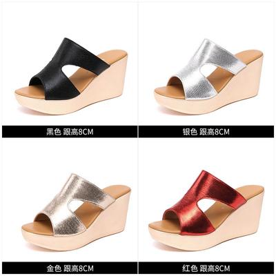 Модные летние женские тапочки 8 см, новые модные туфли на платформе и танкетке, дизайнерские босоножки на высоком каблуке, туфли-лодочки с открытым носком и вырезом «рыбий рот»