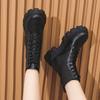 Square Heel High Heel Modern Boots Ankle Round Toe High Quality Shoes Female Spring/autumn Solid Punk Women's Boots