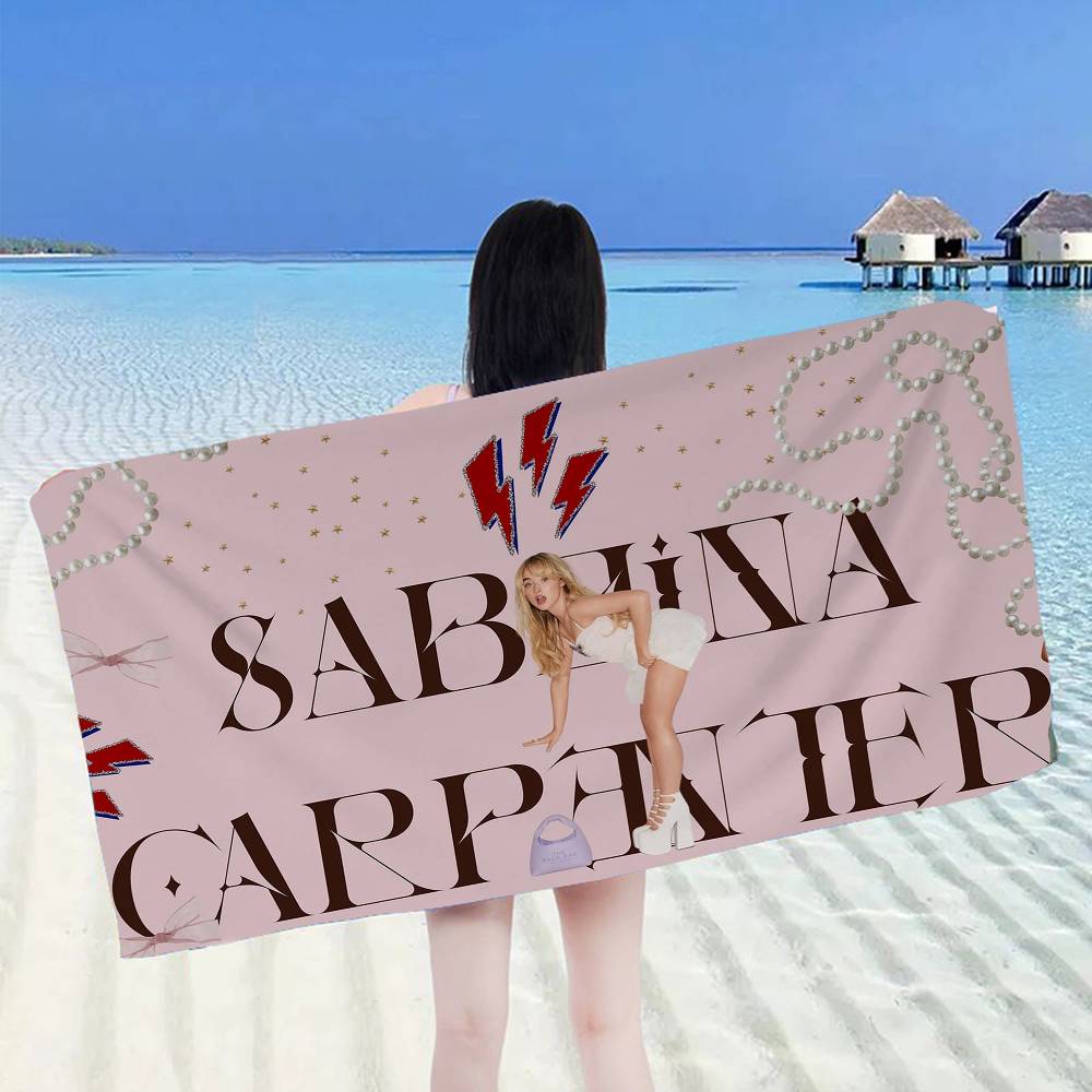 Певец S-Сабрина К-Карпентер Аниме Пляжное Полотенце для плавания Мягкое Впитывающее Мочалка Детские Подарки для Детей Путешествия Кемпинг Спортзал