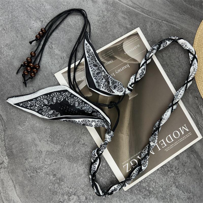 Женский универсальный шелковый шарф-пояс, декоративная длинная лента-поясная цепочка