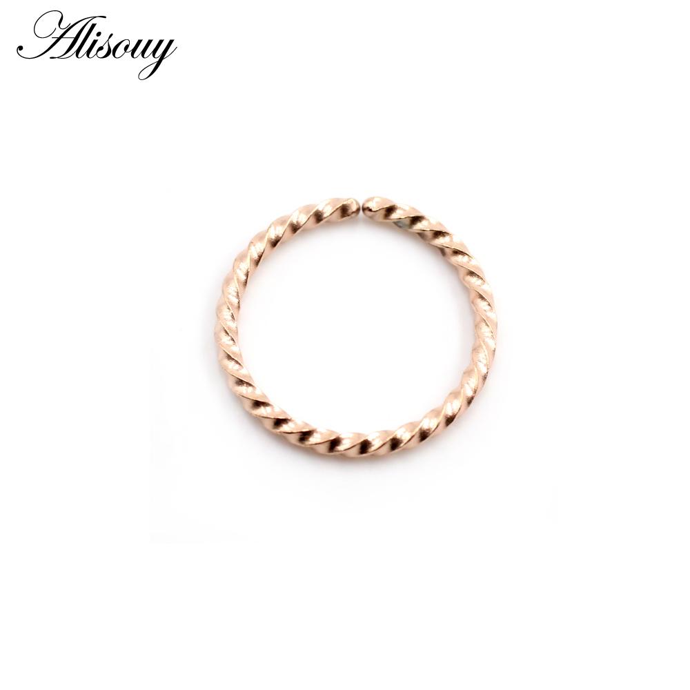 Alisouy 1 шт. 0,8/1/1,2/1,6 мм тонкое носовое кольцо септум глик ноздря лабрет пирсинг губы хрящ клипса из нержавеющей стали серьги-кольца