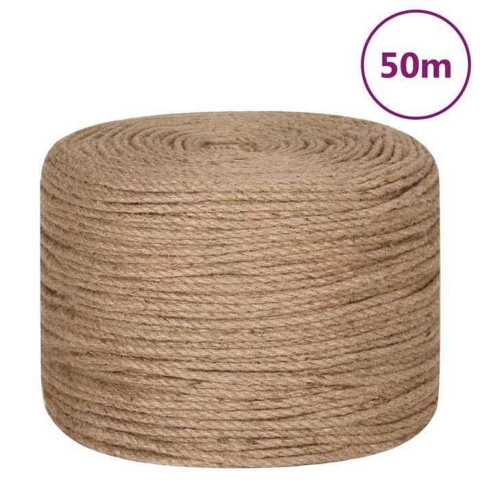 VidaXL Jute Rope 50 M Long 6 Mm Thick 153739