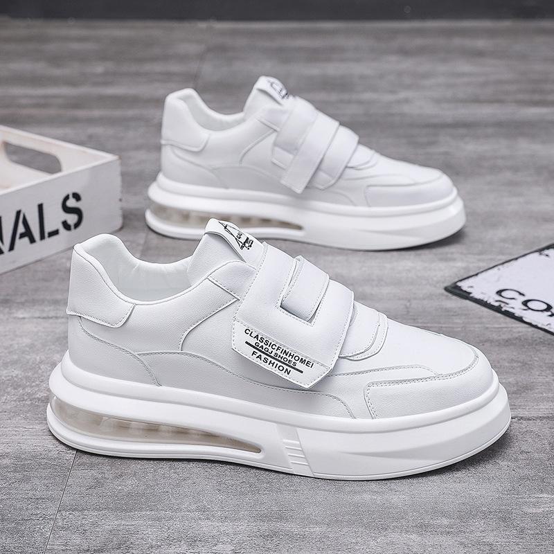 Обувь для мальчиков, универсальная, трендовая, на воздушной подушке, белые туфли, мужская обувь на платформе, белые модные туфли, ленивые туфли, пятно