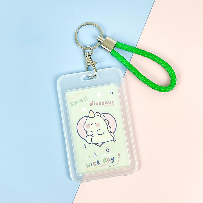 Милый прозрачный чехол для карты на шнурке, чехол для студенческой карты на автобусе, чехол для мультяшной рабочей карты, держатель для кредитной карты, держатель удостоверения личности с веревкой