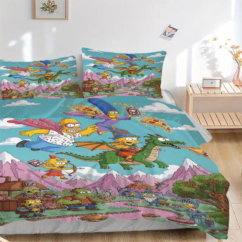 3Pcs Simpsons Fantasy World Bedding Sets For All Sizes New 3D Printed Bed Cover Comforter Duvet Cover Pillowcase Bedroom Decoration