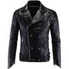 Aowofs Fashion+Punk Men's Leather Coat Calipi Motorcycle Leather Coat Slim Fit Harley Leather Jacket+Y998