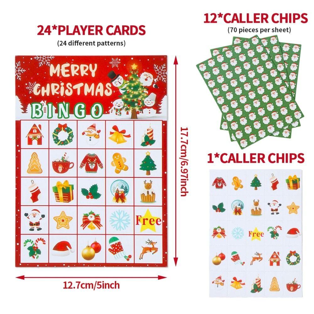 Reward Stickers Christmas Bingo Game Reusable Bingo Toys Set Children Gifts