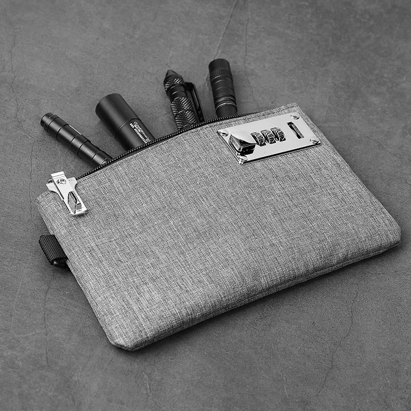 Запираемый мешок для денег, кошелек для монет для наличных, паспортов, кредитных карт, сумка, сумка для хранения наличных, мужской карман для карточек с замком