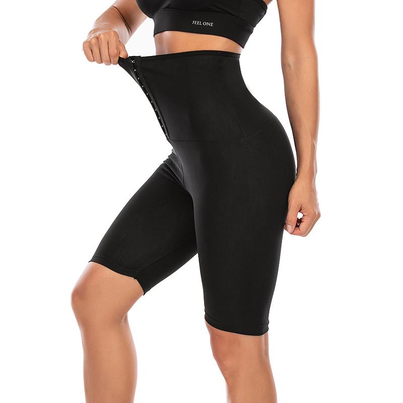 PU термо пот шорты для сауны женские талии тренажер для похудения фитнес формирователи пятые брюки