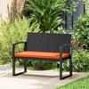 Two Seater Rattan Garden Bench Orange