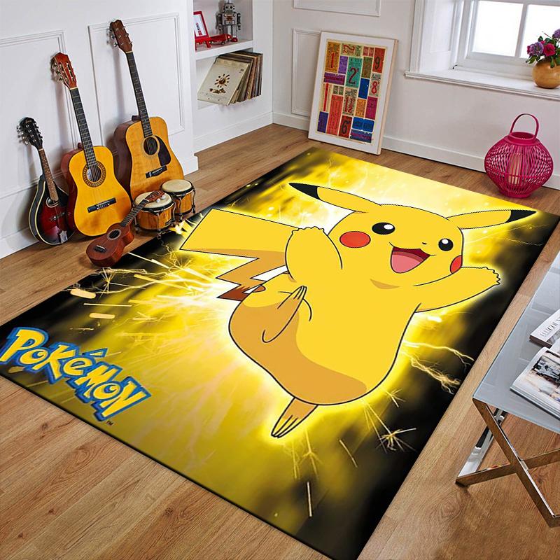 Cartoon Pokemon Anime 3D Carpet Rug for Home Living Room Bedroom Sofa Doormat Decor,Child Play Area Rug Non-slip Floor Mat Gifts