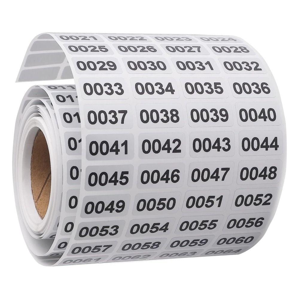 Black Number Stickers Self-Adhesive Consecutive Number Stickers 1-2000 Inventory Tags  Office
