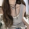 Ожерелье Женское Милое Крутое Малышки Любовь Черный Веревочный Кружевной Воротник Мода Универсальный Ключица Цепь Шеи Цепь Прилив