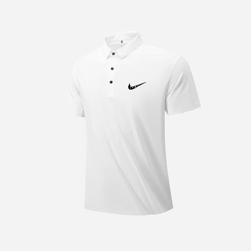 Мужская летняя дышащая поло с быстрым высыханием - Эластичный топ из ледяного шелка с коротким рукавом, модный