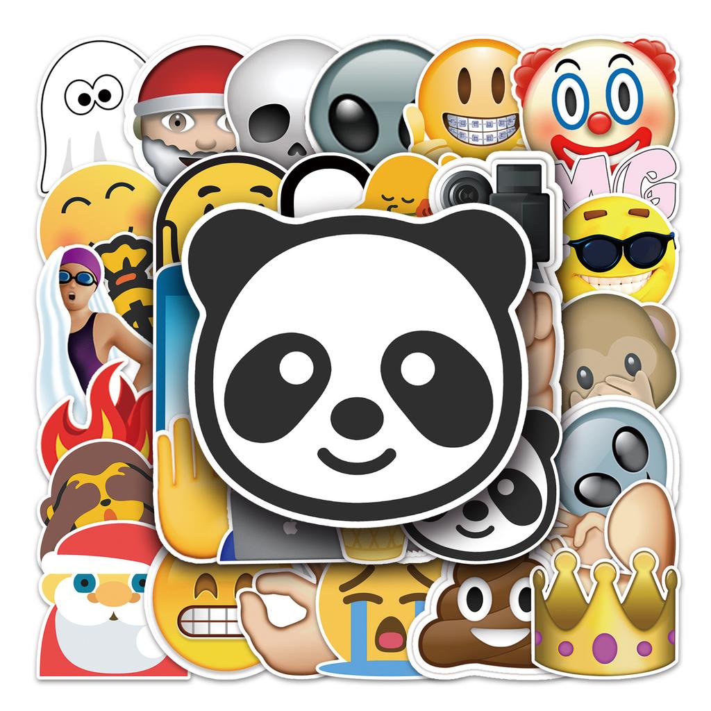 52 Cartoon Emojis Personalized Creative Decorative Suitcase Tablet Car Waterproof Self-adhesive Stickers