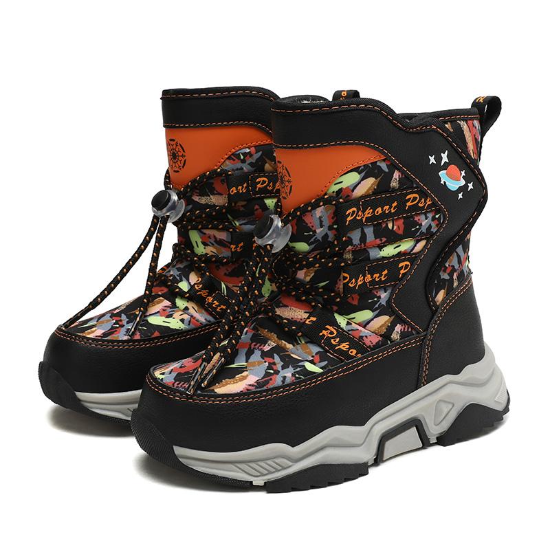 Осенне-зимние унисекс детские зимние кроссовки для мальчиков и девочек зимние ботинки с флисом для активного отдыха нескользящие зимние ботинки для девочек и подростков