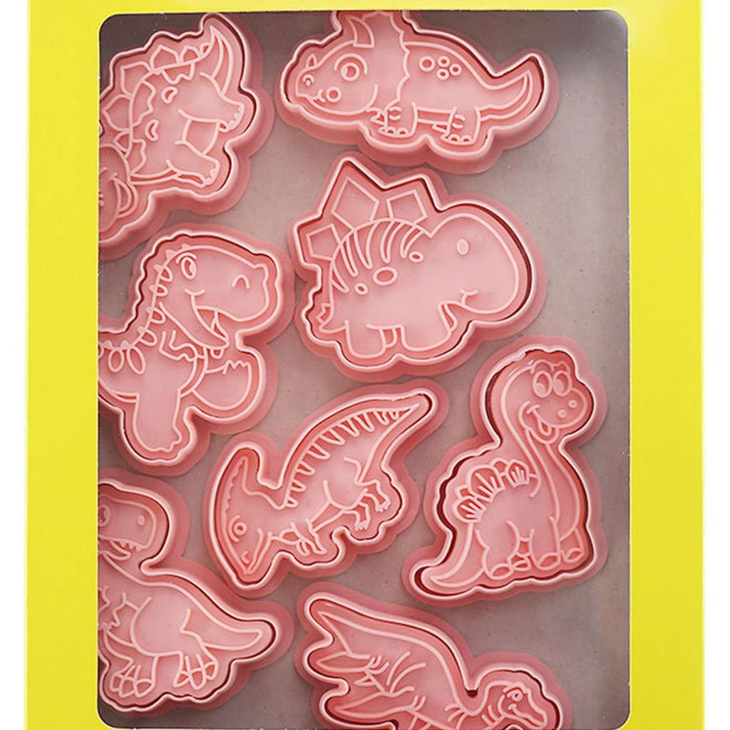 Dinosaur Cookie Mold Cute Food Grade Plastic 3D Animal Baking Cutter for Biscuits Cakes Desserts Crafts
