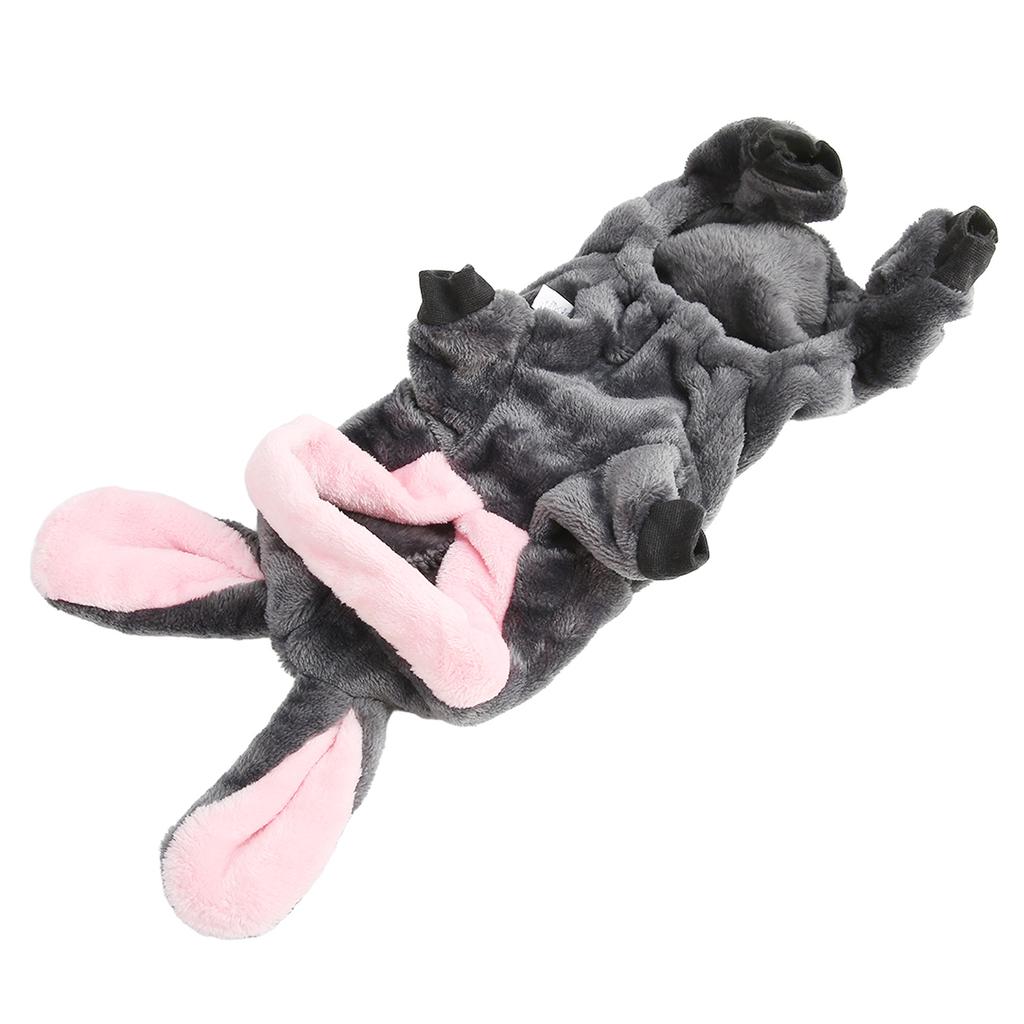 Зимняя одежда для собак, мягкая кожа, приятная для кожи, милый теплый наряд с капюшоном для щенка с кроличьими ушками для маленьких и средних домашних животных