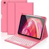 Совместимо с iPad A16 11-го поколения / 10-го поколения 10,9 дюйма: Семицветная Bluetooth-клавиатура с подсветкой в кожаном чехле.
