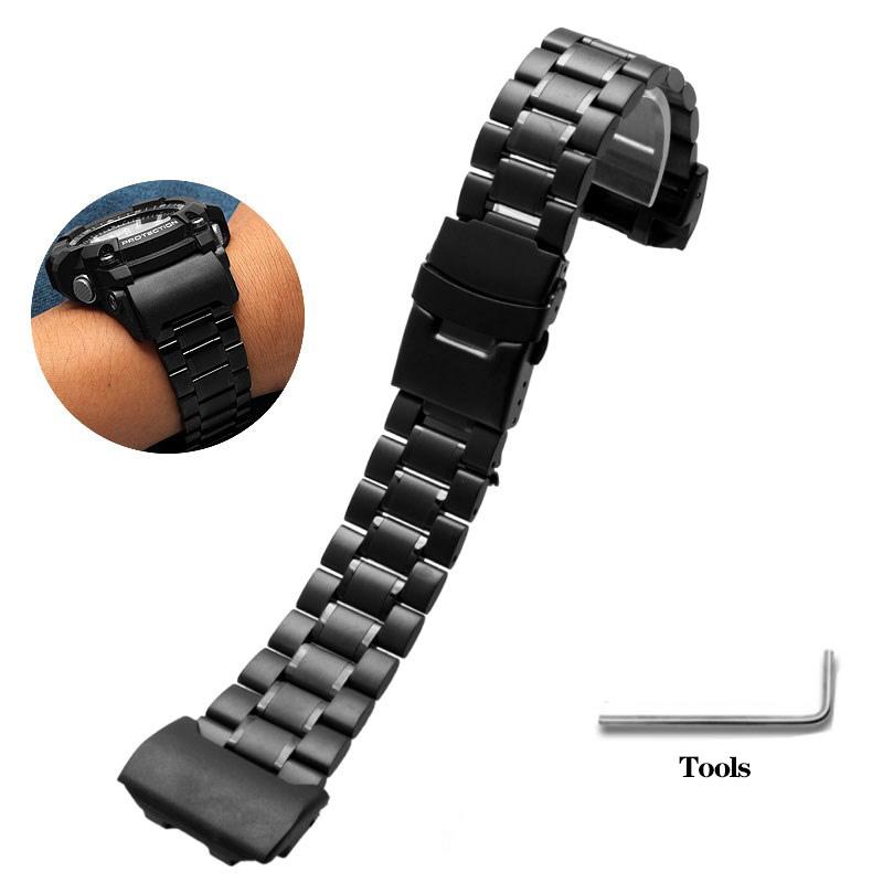 ONE Адаптер для ремешка часов из нержавеющей стали для CASIO G-Shock Модифицированный GG-1000/GWG GSG-100 Мужской Черный Браслет Ремешок Цепочка для часов MN