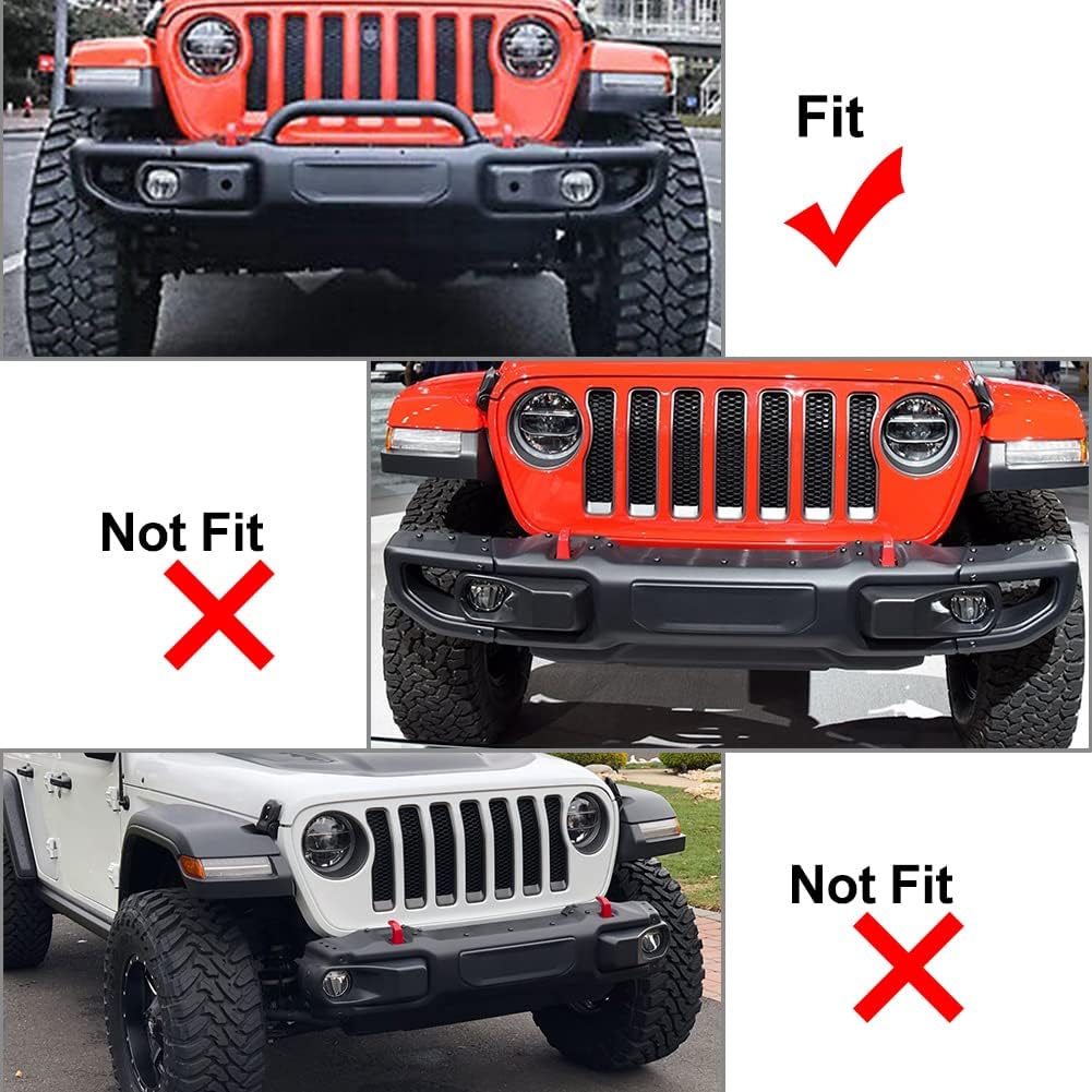 Fog Light Cover Front Bumper Fog Lamp Covers Trim Bezel For Jeep Wrangler JL 2018+ 10th Anniversary Rubicon Steel Front Bumper