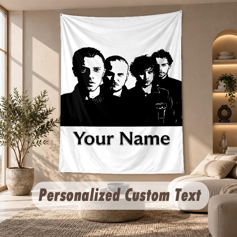 Tapestry Custom Name Text, Wall Hanging Tapestry Home Room DecorColdplay